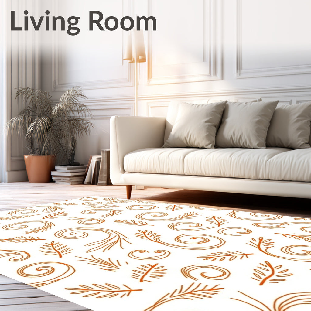 Earthy Swirl Fern Whimsical Accents Rug