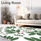 Green Fern with Red Berries Rug