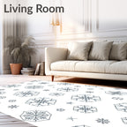 Winter White Blue Snowflakes Rug