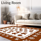 Chocolate Gingerbread Snowflakes Cookies Rug