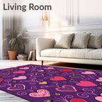 Vibrant Pink Heart Vine Garland Rug