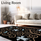 Spooky Ghost Bats Moon Tree Nocturnal Rug