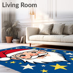 Jolly Santa Claus Starry Night Rug