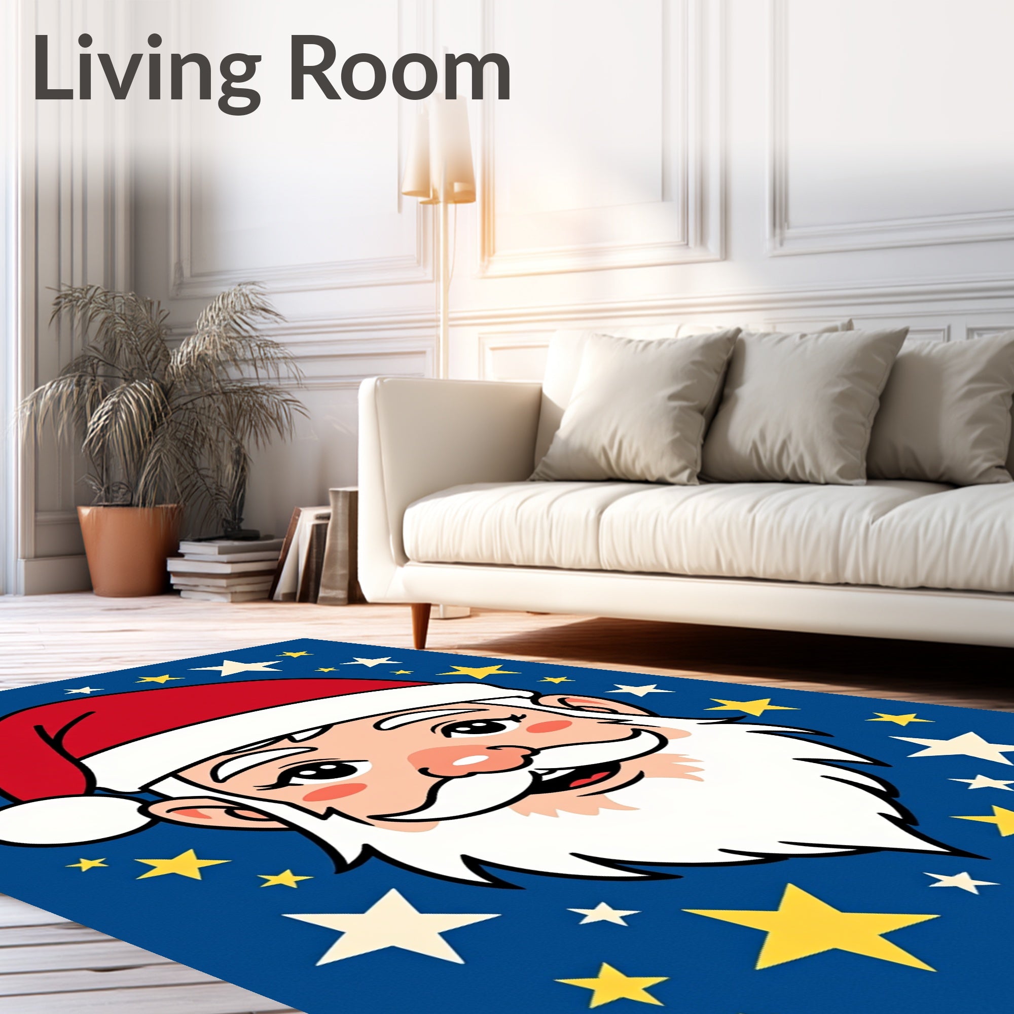 Jolly Santa Claus Starry Night Rug