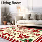 Festive Red Soldier Folk Art Mandala Rug
