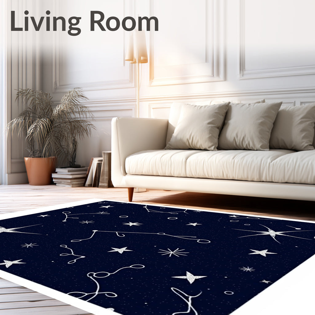Cosmic Navy Starry Night Constellation Rug