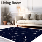 Cosmic Navy Starry Night Constellation Rug