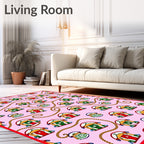 Pink Circus Tent Rope Design Rug