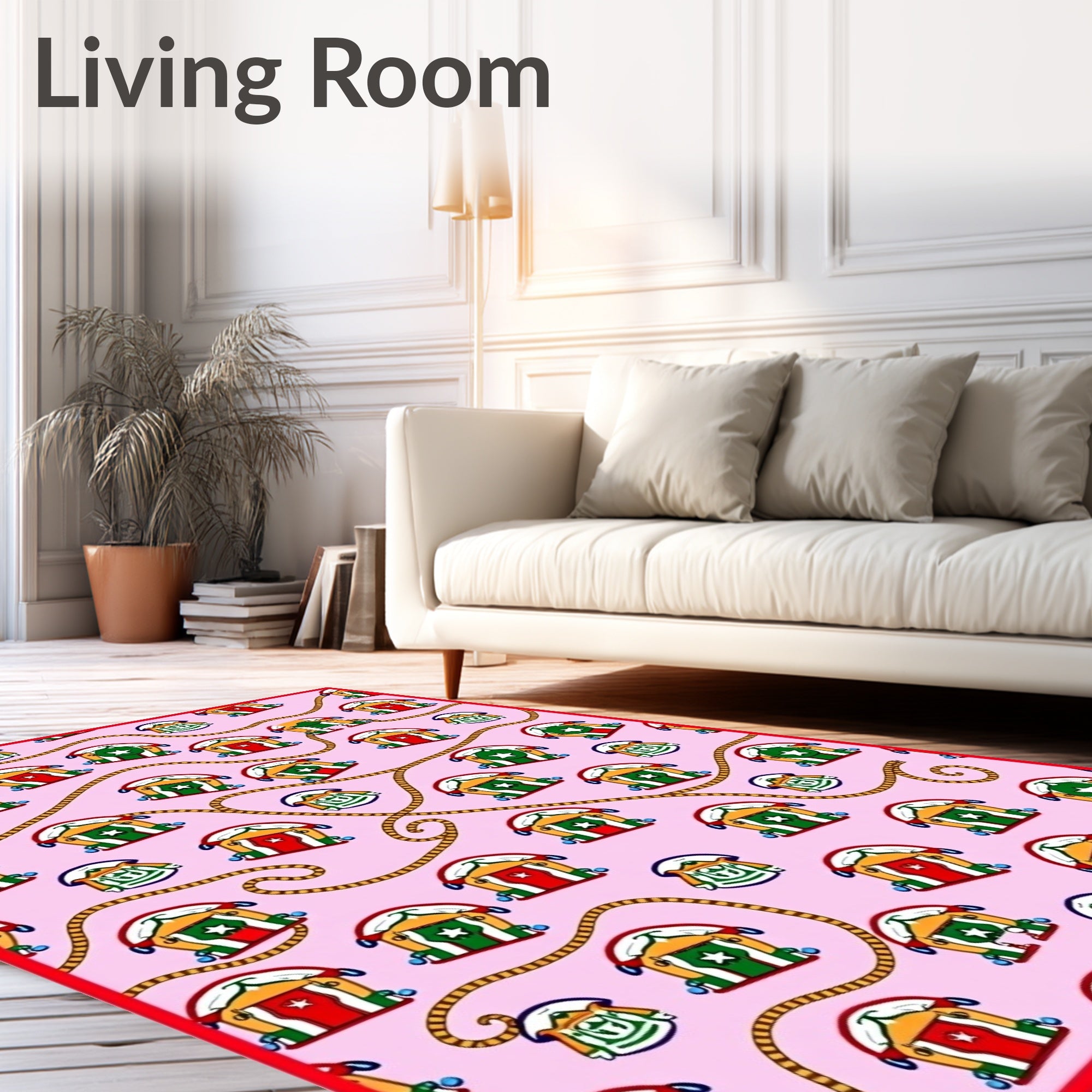 Pink Circus Tent Rope Design Rug