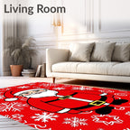 Classic Red Santa Claus Snowflakes Rug