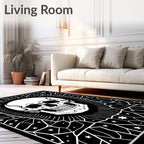 Dark Moon Skull Starburst Graphic Rug
