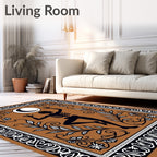 Dancing Skeleton Moon Blossom Border Rug