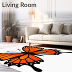 Vibrant Monarch Butterfly Wing Rug