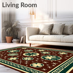 Four Leaf Clover Medallion Brown Rug
