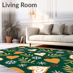 Whimsical Gingerbread Heart Snowflake Fern Rug