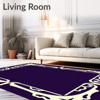 Victorian Cream Edged Violet Centerpiece Rug
