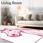 Pink Horse Head Portrait Decorative Rug