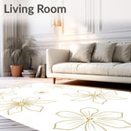 Golden Outline Floral Meadow Rug