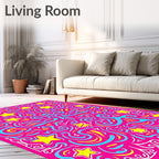 Pink Yellow Blue Whimsical Stars Rug