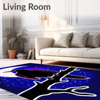 Moonlit Raven Perched on Branch Rug