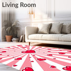 Radiant Pink Heart Explosion Rug