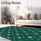 Dark Green Cream Pine Tree Ensemble Rug