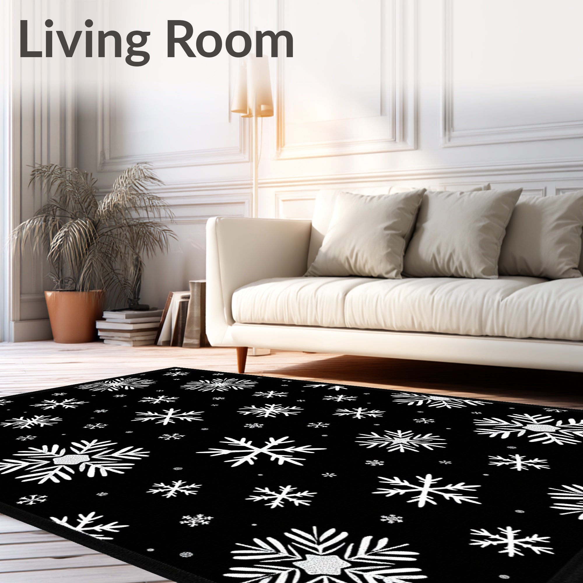 Winter White Snowflake Scatter Rug