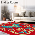 Crimson Phoenix Regal Scrollwork Rug