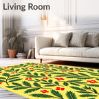 Golden Yellow Berry Foliage Repeat Rug