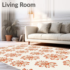 Cranberry Outline Daisy Garden Rug