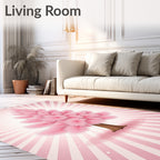 Pink Fluffy Tree Stripes Rug