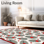 Festive Red Berry Pine Needle Rug