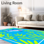 Fun Blue Shark Aquatic Plants Rug