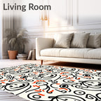 Whimsical Pumpkin Ghost Swirls Rug