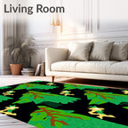 Whimsical Green Forest Creatures Rug
