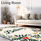 Festive Holly Berry And Star Rug