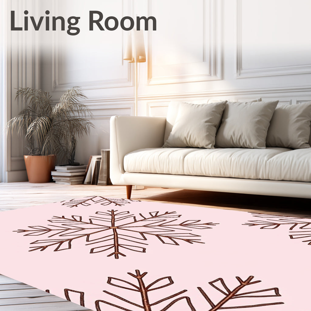 Warm Rose Snowflake Repeat Rug