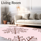 Warm Rose Snowflake Repeat Rug