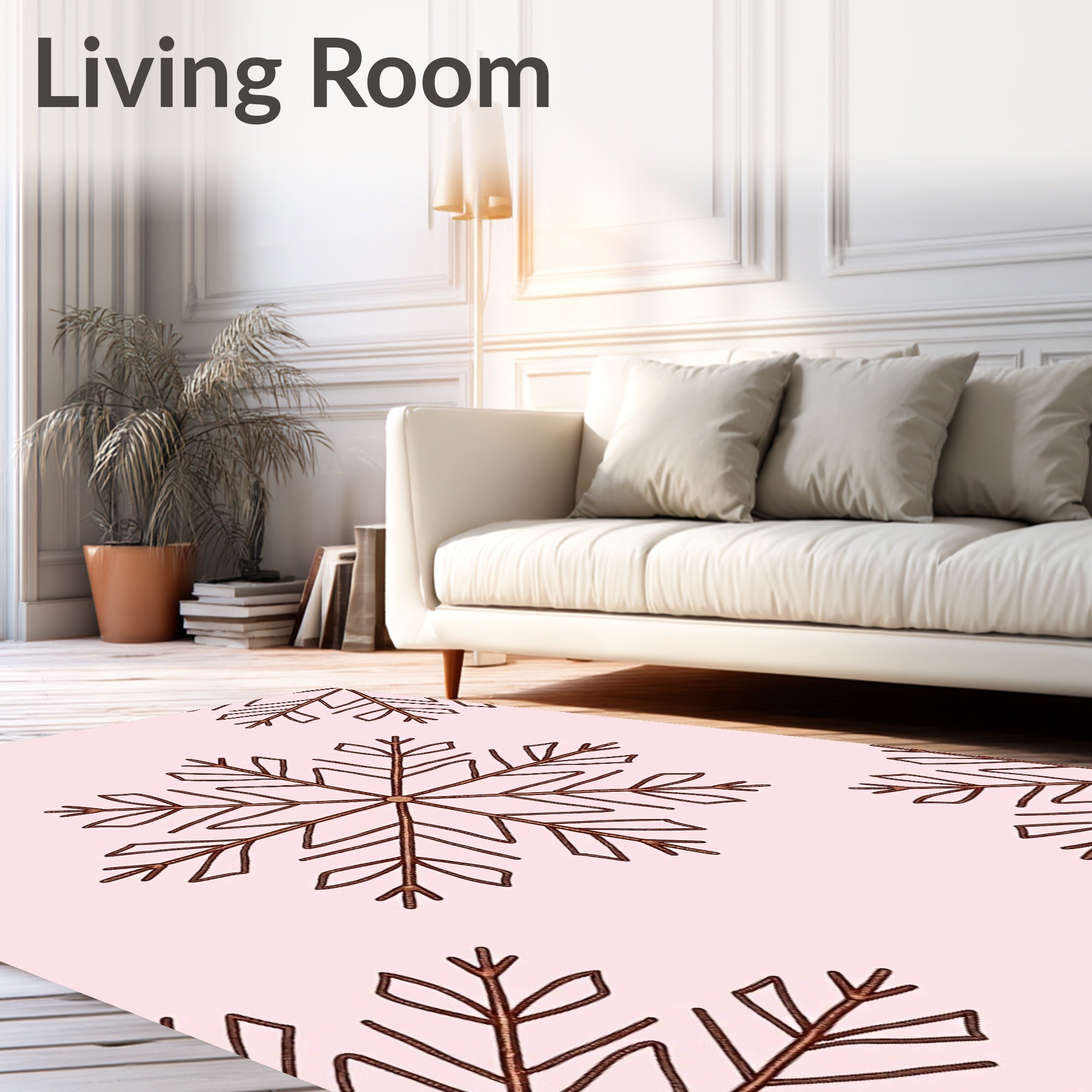 Warm Rose Snowflake Repeat Rug