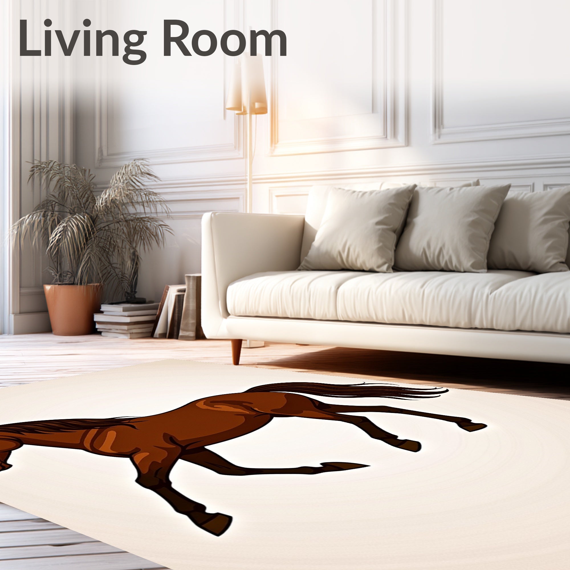 Majestic Brown Horse Galloping Gracefully Rug