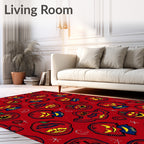 Spooky Red Jack O Lantern Halloween Rug