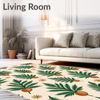 Golden Orb Palm Frond Medallion Rug
