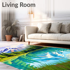 Enchanting Mountain Lake Pine Reflection Rug