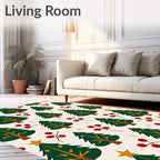 Red Berry Christmas Tree Garland Rug