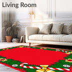 Festive Candy Cane Garland Red Rug