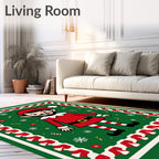 Festive Elf Christmas Holiday Snowflakes Rug