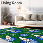 Green Gnome Blue Star Forest Frolic Rug