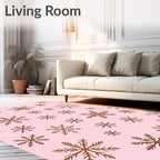 Pink Snowflake Cascade Rug