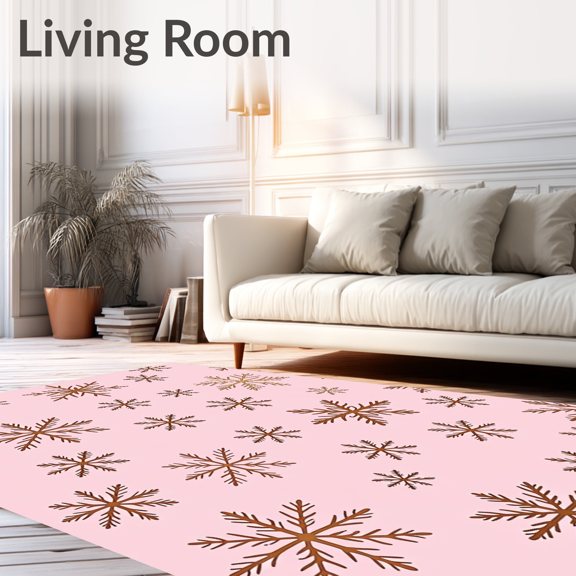 Pink Snowflake Cascade Rug