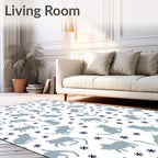 Whimsical Grey Cats Amidst Stars Rug